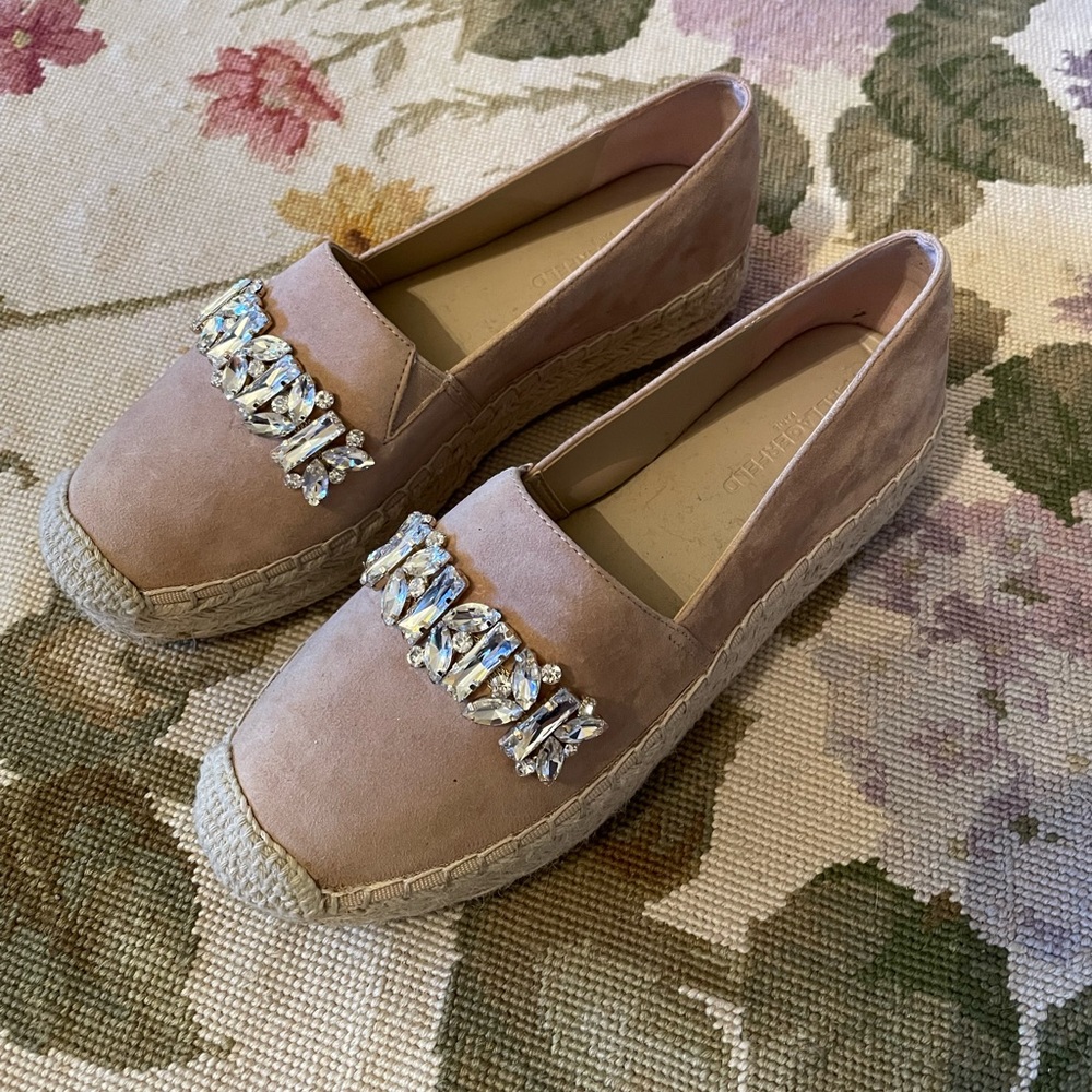 Karl Lagerfield Espadrilles Blush Suede Size 7